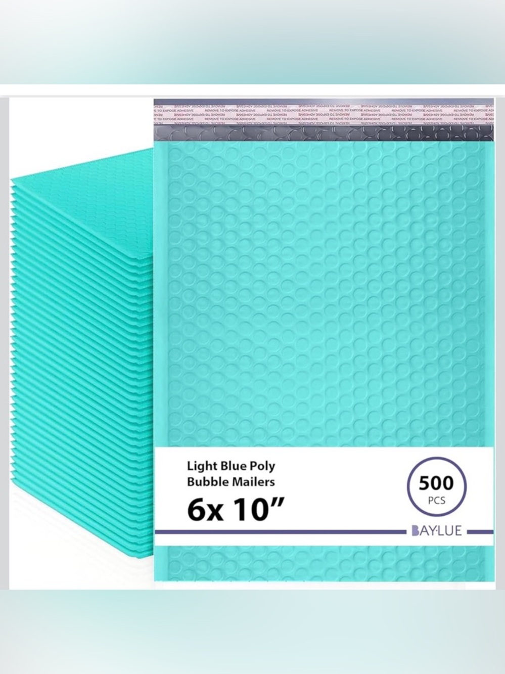Teal Poly Padded 6x10 Bubble Mailer Qty250 Self Seal Water Proof Tear Resistant